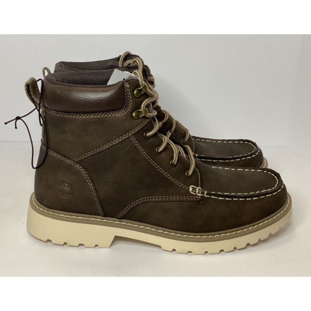 IZOD Miles Men's Memory Foam Lace up Boot Size 10 Brown NIB - Picture 4 of 8